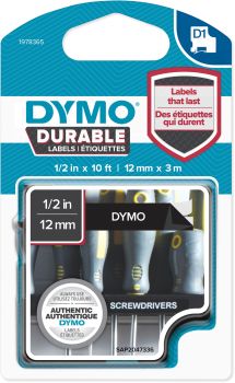 DYMO D1 Vinyl Band 12mmx3m 1978365 weiss/schwarz