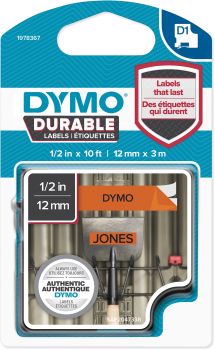 DYMO D1 Vinyl Band 12mmx3m 1978367 schwarz/orange