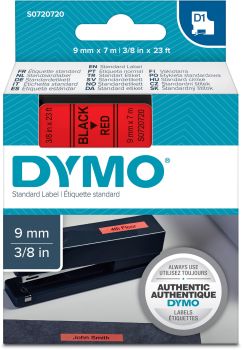 DYMO Schriftband D1 schwarz/rot S0720720 9mm/7m