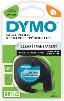 DYMO Schriftband LetraTag 12mmx4m S0721530 schwarz/transparent