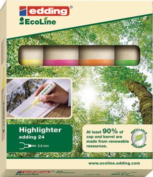 EDDING EcoLine Textmarker 24 2-5mm 24-E4 4-farbig