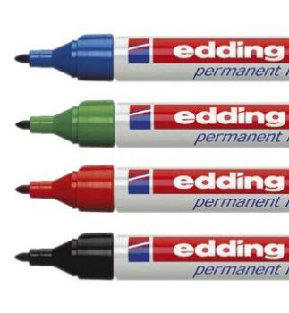 EDDING Permanent Marker 3000 1.5-3mm 3000BLI-1234 4 Farben ass. Blister