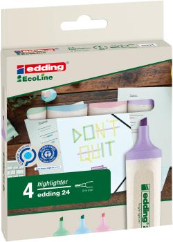 EDDING Textmarker EcoLine 24 2-5mm 4-24-4-1000 pastell 4 Stück