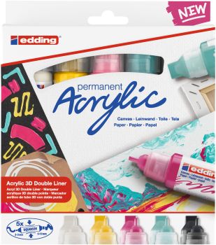 EDDING Acrylmarker 5400 double liner 5400-5S assortiert 5 Stück