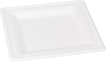 ELCO Teller aus Bagasse 26x26cm 10230020-016 weiss, 10Stk.