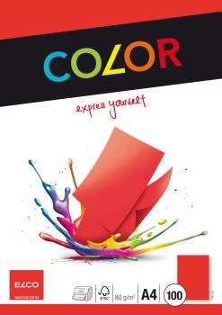 ELCO Office Color Papier A4 74616.92 80g, rot 100 Blatt