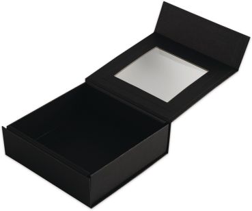 ELCO Geschenkbox m. grossem Fenster 82111.11 schwarz, 15x15x5cm 5 Stk.