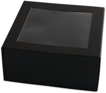 ELCO Geschenkbox m. grossem Fenster 82115.11 schwarz, 22x22x10cm 5 Stk.