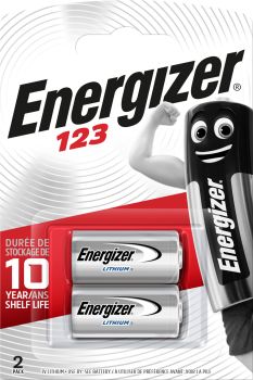 ENERGIZER Batterien CR123 3.0V CR17345 Foto Lithium Blister 2 Stück