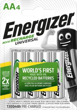 ENERGIZER Batterie Akku E301376002 AA/HR06, 1300mAh, 4 Stück