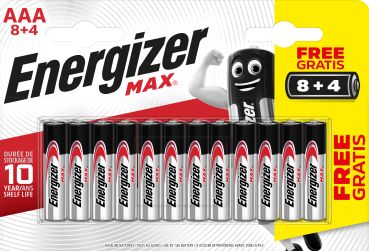 ENERGIZER Batterie E301531207 Max, AAA/LR03, 12 Stück