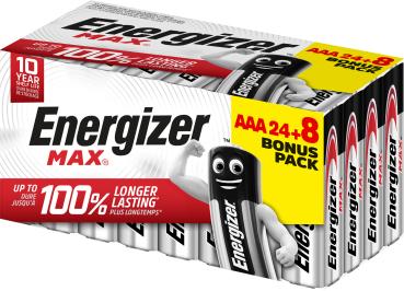 ENERGIZER Batterien Max E303711400 AAA/LR03 24+8 Stück