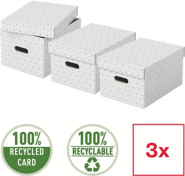 ESSELTE Aufbewahrungsboxen Home M 628282 365x265x205mm, weiss 3 Stk