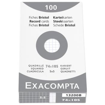 EXACOMPTA Karteikarten A7 13200B kariert 100 Stk.