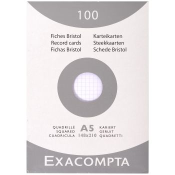 EXACOMPTA Karteikarten A5 13208E kariert 100 Stk.