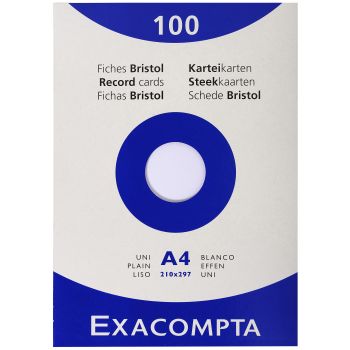 EXACOMPTA Karteikarten A4 13306E blanco 100 Stk.