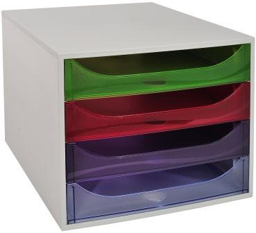 EXACOMPTA Schubladenbox 228699D ECOBOX 4 Schubladen, transp.