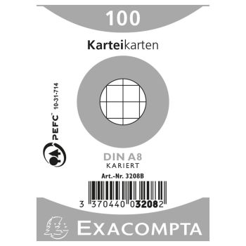 EXACOMPTA Karteikarten A8 3208B kariert 100 Stk.