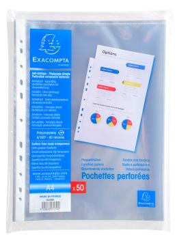 EXACOMPTA Zeigetaschen, glatt A4 5250E PP, gelocht, 60my