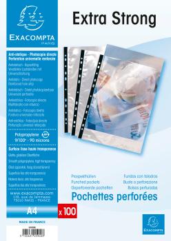 EXACOMPTA Zeigetaschen PP 90 my A4 5900E transparent, glatt 100 Stück