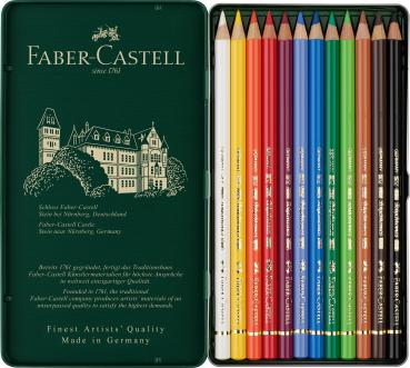 FABER-CASTELL Farbstift Polychromos 110012 12er Metalletui