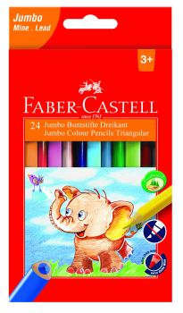 FABER-CASTELL Farbstifte dreikant Jumbo 116524 5.4mm 24er Karton