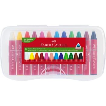 FABER-CASTELL Kreiden Jumbo 120011 12 Farben Etui