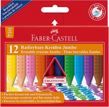 FABER-CASTELL Kreiden Grip Jumbo 122540 12 Farben Etui