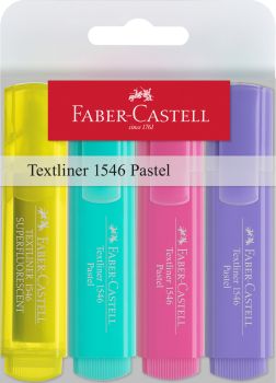 FABER-CASTELL Textliner 1546 Pastell 154610 rosé, flieder, aquamarin,gelb