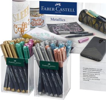 FABER-CASTELL Thekendisplay Metallic Marker 160760 diverse Farben ass., gefüllt