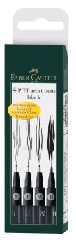 FABER-CASTELL Pitt Artist Pen 167100 schwarz 4 Stück