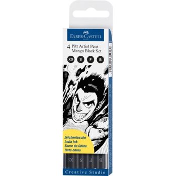 FABER-CASTELL Pitt Tuschestift Manga Set 167132 permanent, geruchsneutral