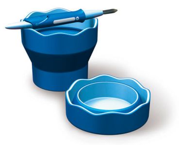 FABER-CASTELL Wasserbecher CLIC & GO 181510 blau, für Pinsel