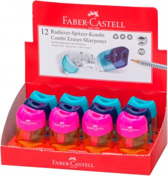 FABER-CASTELL Radierer, Spitzer Trend 183604 3 Farben ass.