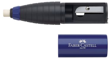 FABER-CASTELL Radierer-Spitzer Kombi 184401 rot/blau, ass.