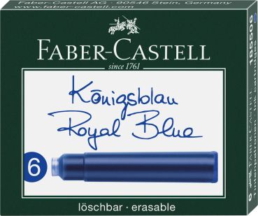 FABER-CASTELL Tintenpatrone 185506 königsblau 6 Stück