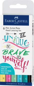 FABER-CASTELL Pitt Art Pen Handlettering 267116 Pastel 6 Stück