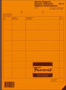 FAVORIT Wochen-Rapport D/F/I A4 501 weiss 50x2 Blatt