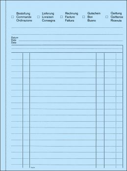 FAVORIT Mehrzweckbuch D/F/I A5 8113OK blau/weiss 50x2 Blatt