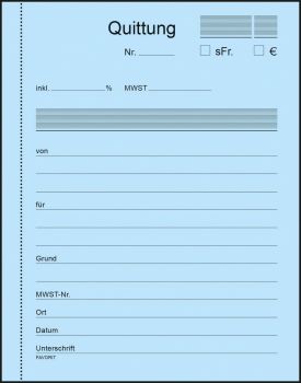 FAVORIT Formularbuch Quittungen A6 9098 OK Durchschreibepapier 50x3 Blatt