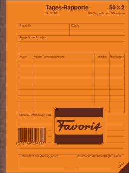 FAVORIT Tages-Rapport D A5 9186 weiss/weiss 50x2 Blatt