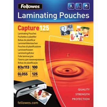 FELLOWES Folientasche 125mic 83x113mm 5307101 glossy 100 Stück