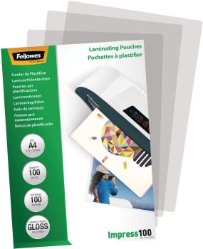 FELLOWES Laminiertasche A4 5351111 glanz, 100my 100 Stk