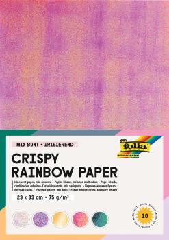 FOLIA Regenbogenpapier 75g,23x33cm 310409 Crispy, Mix Bunt