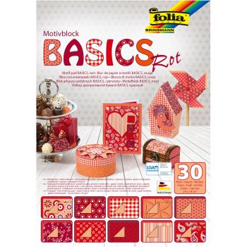 FOLIA Motivblock Basic 46249 rot, 30 Blatt