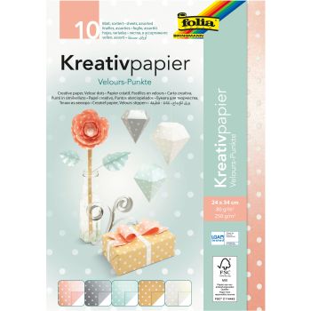 FOLIA Kreativpapier 51349 Velourspunkte