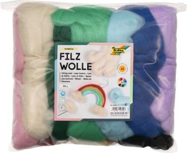 FOLIA Filzrolle Regenbogen 350g 52309 Rainbow