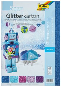 FOLIA Glitterkarton 300g 85249 ICE