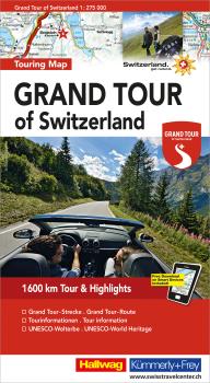 HALLWAG Touring Map Strassenkarte 382830832 K&F Grand Tour of CH