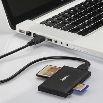 HAMA USB-3.0-Multi-Kartenleser 181018 SD/microSD/CF/MS, Schwarz